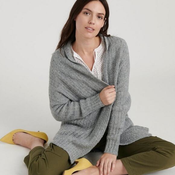 Lucky Brand ‘Cocoon’ Soft Knit Cardigan Sweater in Gray Size Small - Picture 1 of 13